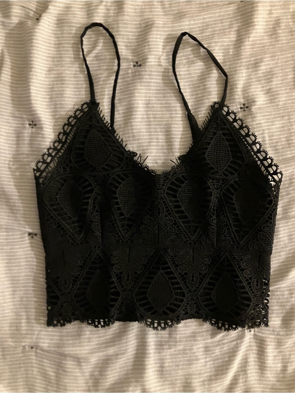 Say What? Black Lace Cropped Camisole Bralette